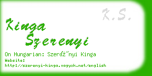 kinga szerenyi business card